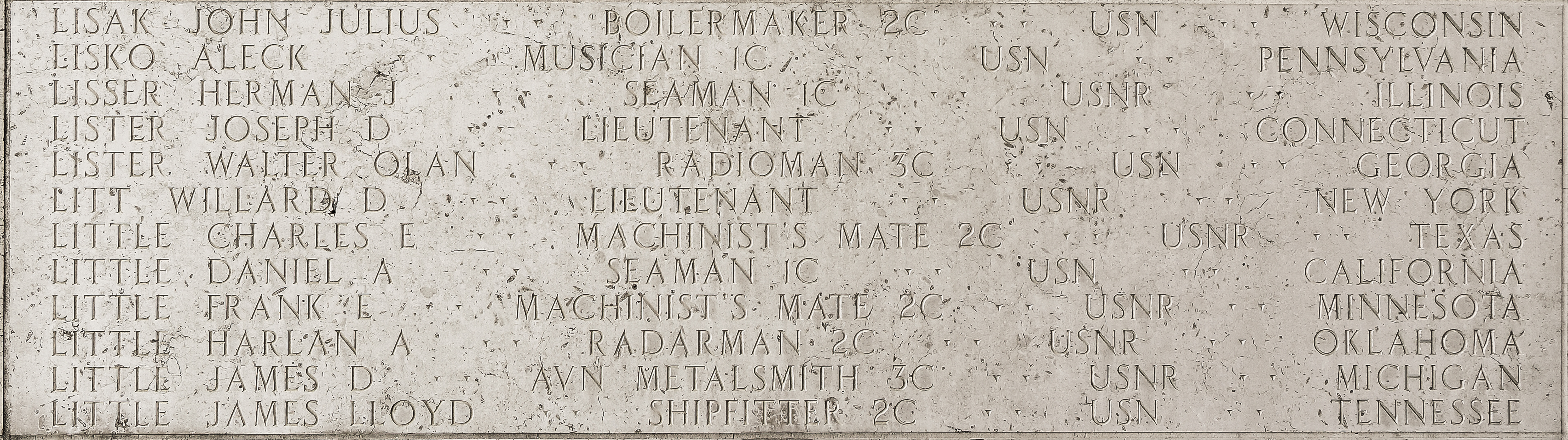 Harlan A. Little, Radarman Second Class